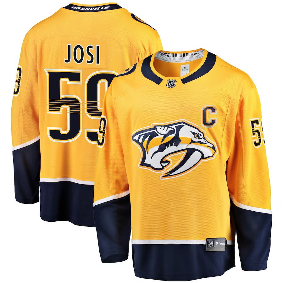 Men Nashville Predators #59 Roman Josi Fanatics Branded Gold Breakaway Player NHL Jersey